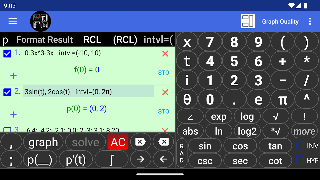 برنامه‌نما Graphing Calculator عکس از صفحه