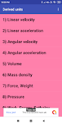 برنامه‌نما Physics Units عکس از صفحه