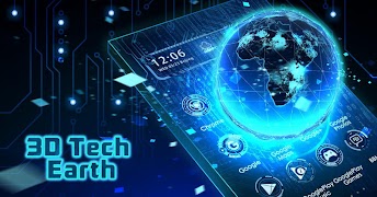 برنامه‌نما 3D Tech Earth Theme عکس از صفحه