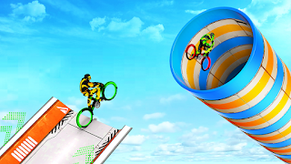 BMX Cycle Robots Game : Mega Ramp Bicycle Racing capture d'écran 1