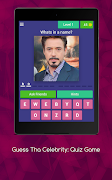 برنامه‌نما Guess Tha Celebrity: Quiz Game عکس از صفحه