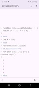 برنامه‌نما Javascript REPL: Code Runner عکس از صفحه