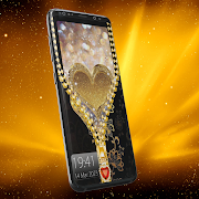 Gold Zipper Lock Screen screenshot 2