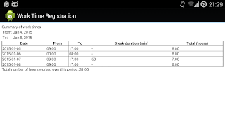 Work Time Registration 스크린샷 7