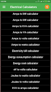 Electrical Calculator screenshot 1