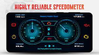 برنامه‌نما GPS Speedometer OBD2 Dashboard عکس از صفحه