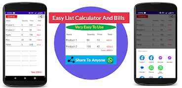 Easy List Calculator And Bills الملصق