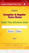 English Irregular & Regular Verbs Finder পোস্টার