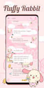 SMS Theme Rabbit Fluffy Pink скриншот 1