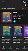 برنامه‌نما LivePhish عکس از صفحه