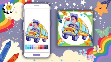 Coloring Book: Bus Driver App Affiche