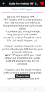 برنامه‌نما Android FRP Bypass Settings عکس از صفحه