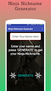 Ninja Nickname Generator Poster