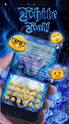 Blue Fire Wolf Keyboard Theme screenshot 3