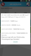 Exact Chronological Age Calc screenshot 2