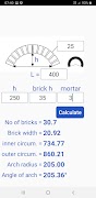 Brick arch calculator screenshot 2