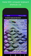 برنامه‌نما Computer Keyboard Shortcuts عکس از صفحه