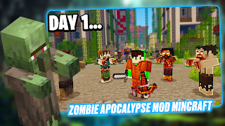 Poster Zombie Apocalypse Mod Mincraft