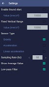 برنامه‌نما Accelerometer Pro عکس از صفحه