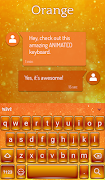 برنامه‌نما Orange Animated Keyboard عکس از صفحه