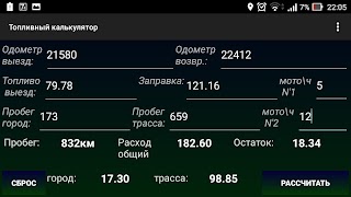 Топливный калькулятор स्क्रीनशॉट 2