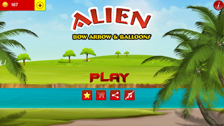 Poster Alien Bow Arrow & Balloons