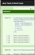 Java Test Quiz Mock Exam imagem de tela 2