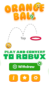 Jump Get Robux Orange Ball RBX captura de pantalla 1