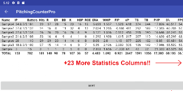 2 Schermata Pitching Counter / Stats Track
