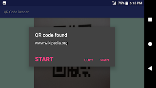برنامه‌نما QR Code Reader عکس از صفحه
