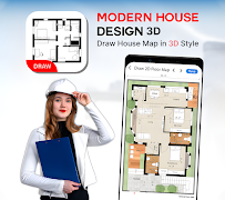 پوستر مدرن دیزاین خانه کشیدن خونه