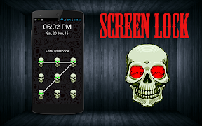 برنامه‌نما Skull Pattern Screen Lock Real عکس از صفحه
