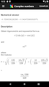Complex numbers calculator اسکرین شاٹ 1