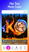 Fire Text Photo Frame স্ক্রিনশট 1