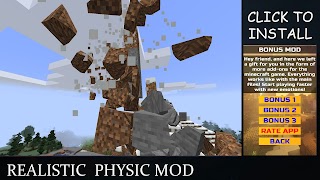 Realistic Physics Mod For MCPE capture d'écran 7