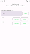 برنامه‌نما WABackup (Root) عکس از صفحه