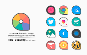برنامه‌نما Flat TearDrop - Icon Pack عکس از صفحه