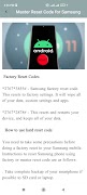 Master Reset Code for Android capture d'écran 1