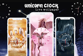 Unicorn Clock Wallpaper poster