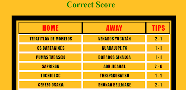 برنامه‌نما Correct Score Tips عکس از صفحه