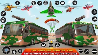 Army Bus Robot Car Game 3d screenshot 5