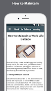 Work Life Balance Learning 截图 1