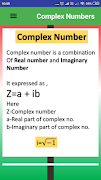 Complex Numbers (Basic Concept تصوير الشاشة 3