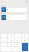 برنامه‌نما Factorial Calculator عکس از صفحه