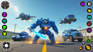 Police Robot Car Transporter screenshot 2