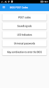 BIOS POST Codes پوسٹر