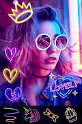 Neon effect camera: spiral art screenshot 6