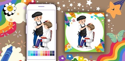 Coloring Book: Barber Offline imagem de tela 3
