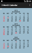 Three Month Calendar 截圖 4