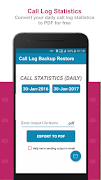 Call Log PDF Backup & Restore تصوير الشاشة 2